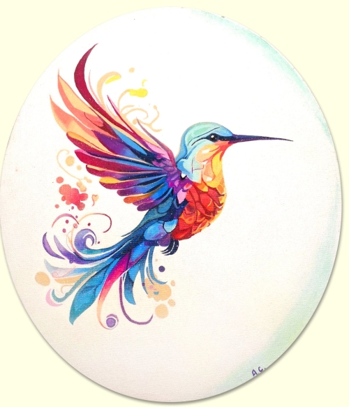 peinture vibratoire colibri